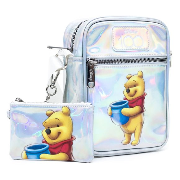 X Disney 100th Anniversary Winnie the Pooh 2PC Holographic Crossbody Bag Set - Picture 2 of 7